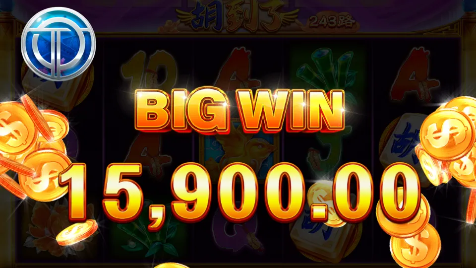 胡到了老虎機遊戲實際畫面,展示 BIG WIN 爆分畫面與金幣特效